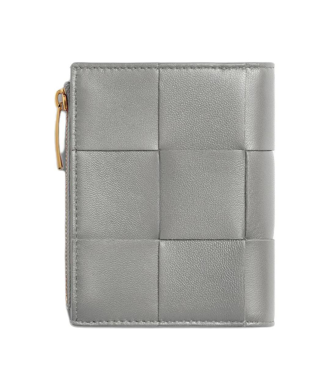 BOTTEGA VENETA Серый кожаный кошелек, фото 2