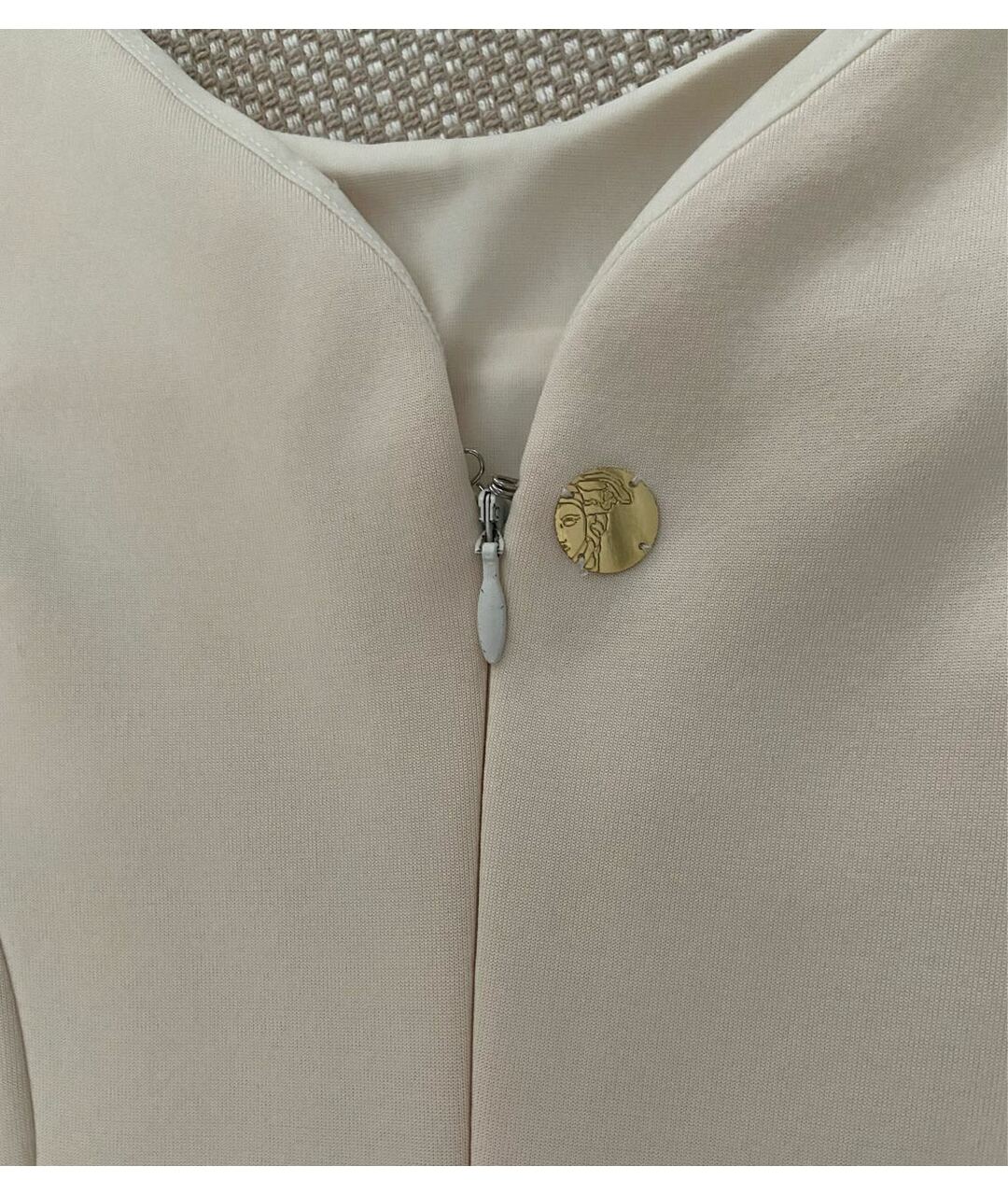 VERSACE COLLECTION Бежевое полиамидовое коктейльное платье, фото 3