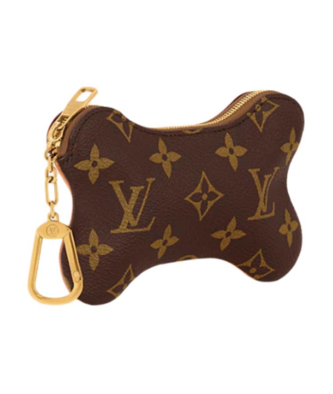 LOUIS VUITTON Коричневый кожаный кошелек, фото 2