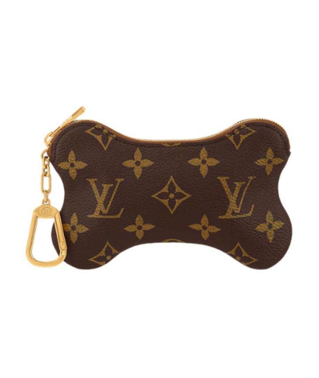 LOUIS VUITTON Коричневый кожаный кошелек, фото 1