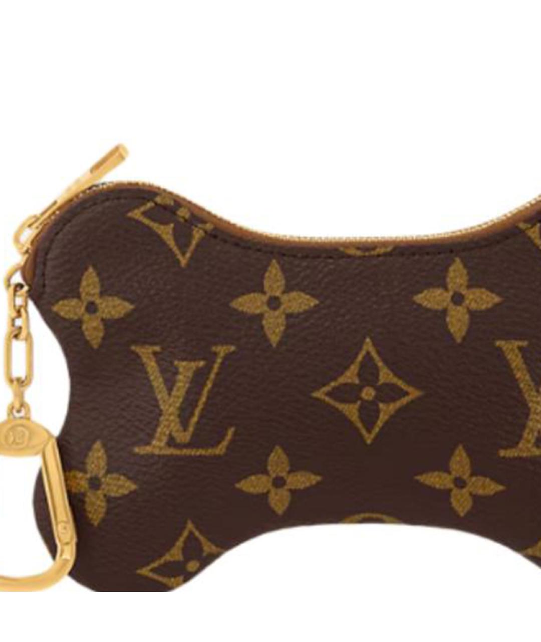 LOUIS VUITTON Коричневый кожаный кошелек, фото 5