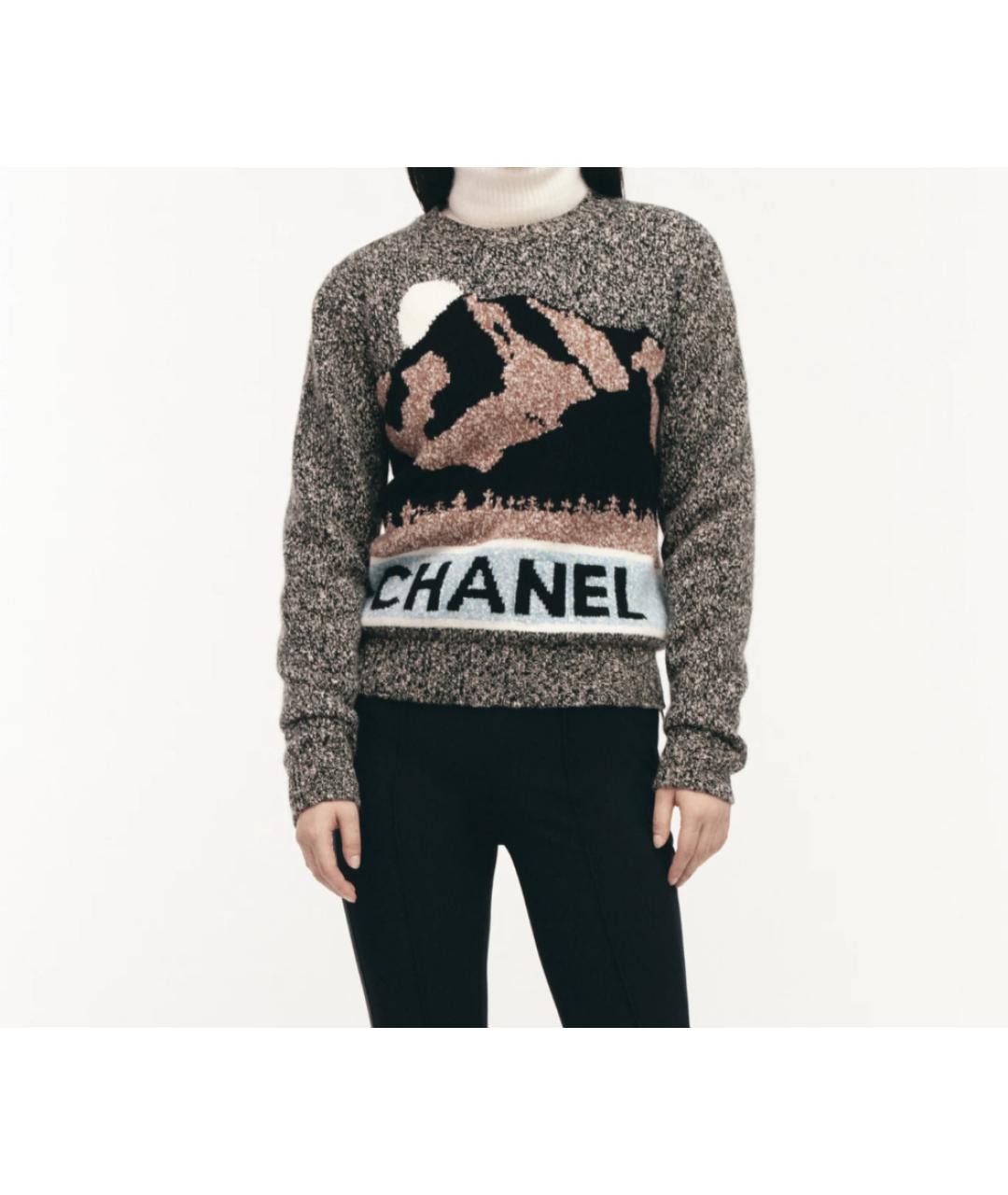 CHANEL Серый кашемировый джемпер / свитер, фото 3