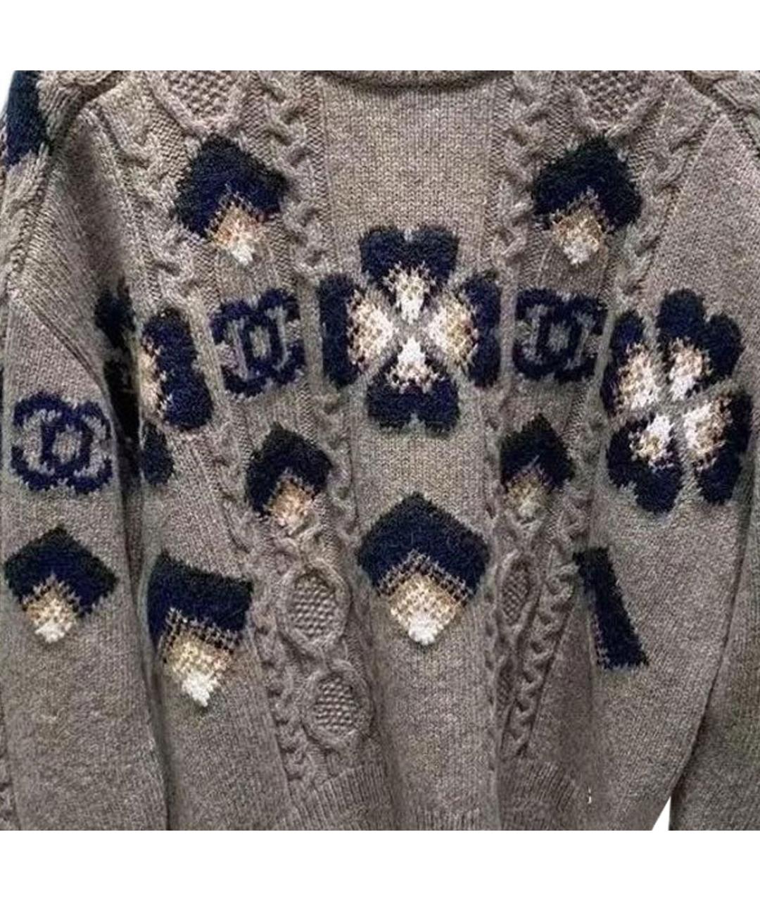 CHANEL Серый кашемировый джемпер / свитер, фото 2