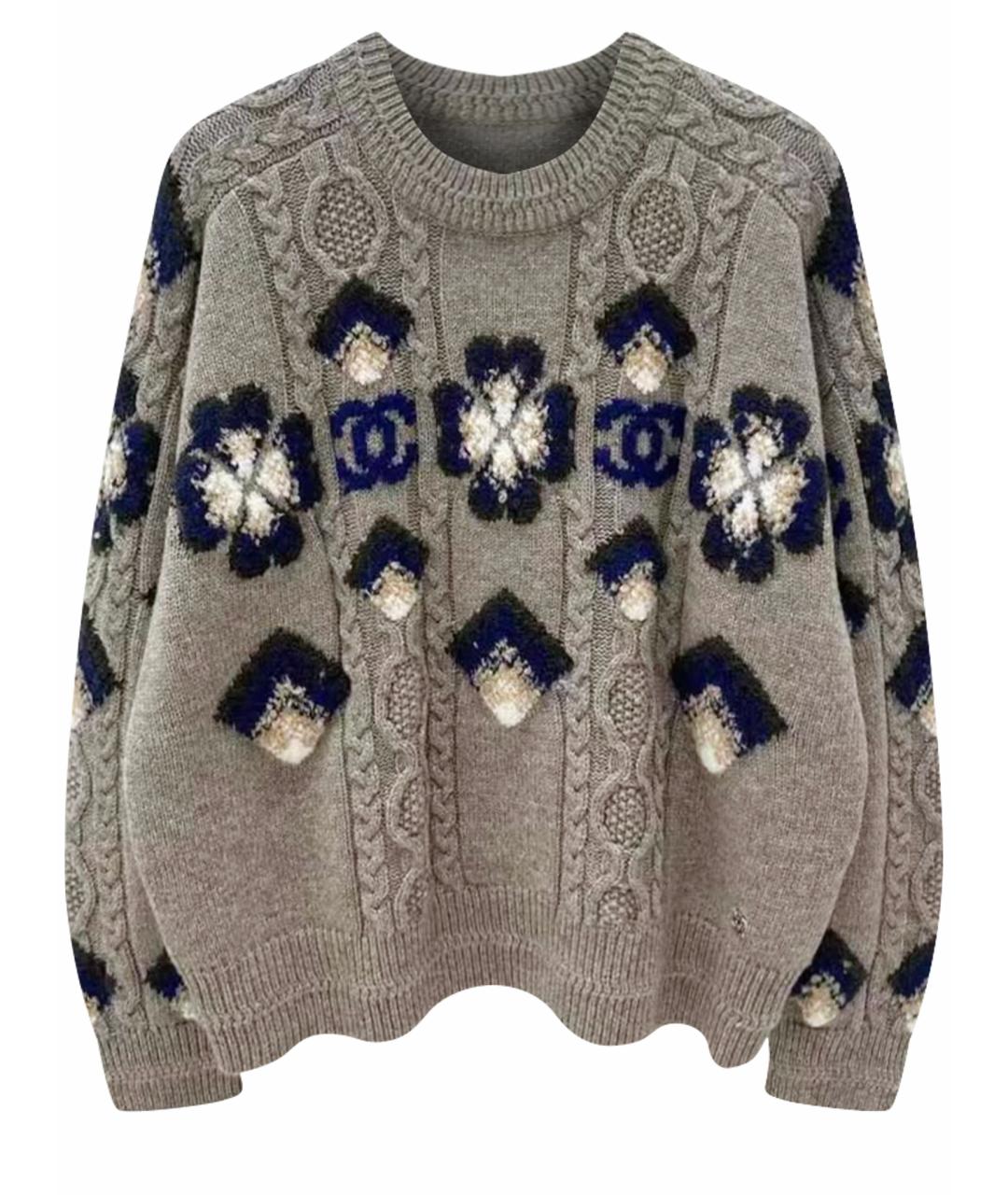 CHANEL Серый кашемировый джемпер / свитер, фото 1