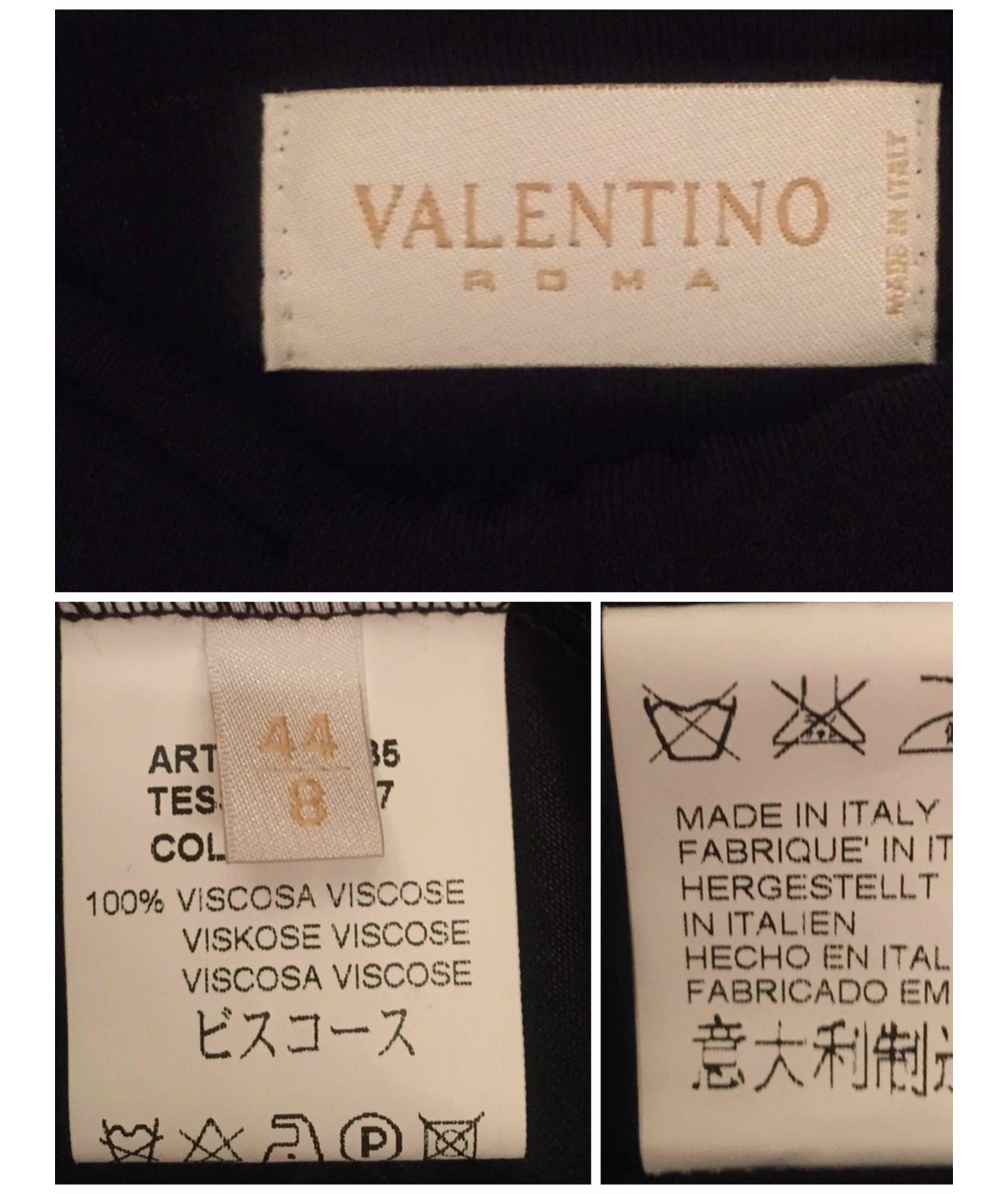 VALENTINO ROMA Черная вискозная майка, фото 3