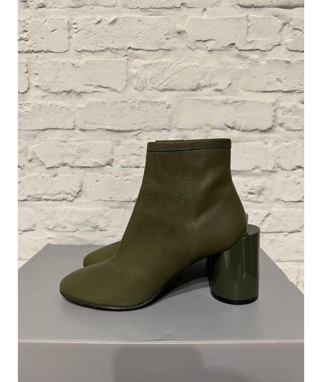 MAISON MARGIELA Зеленые кожаные ботильоны, фото 8