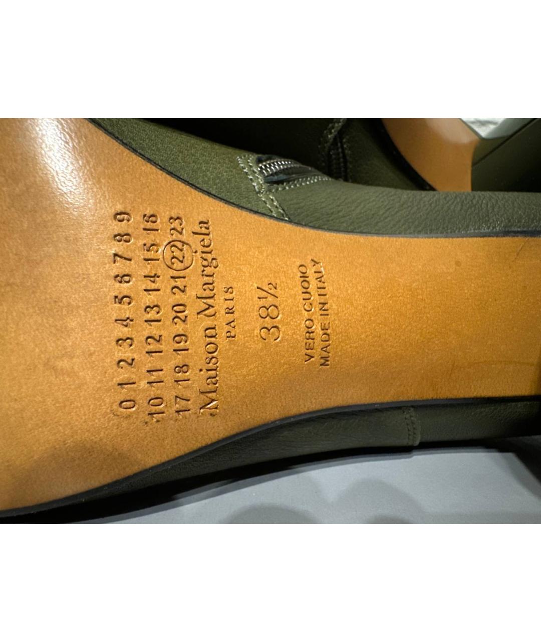 MAISON MARGIELA Зеленые кожаные ботильоны, фото 6