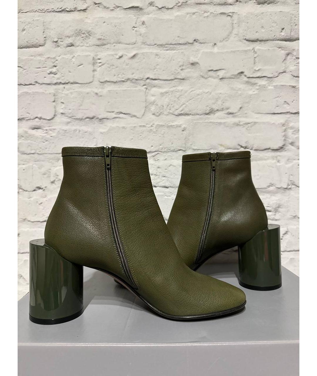 MAISON MARGIELA Зеленые кожаные ботильоны, фото 4
