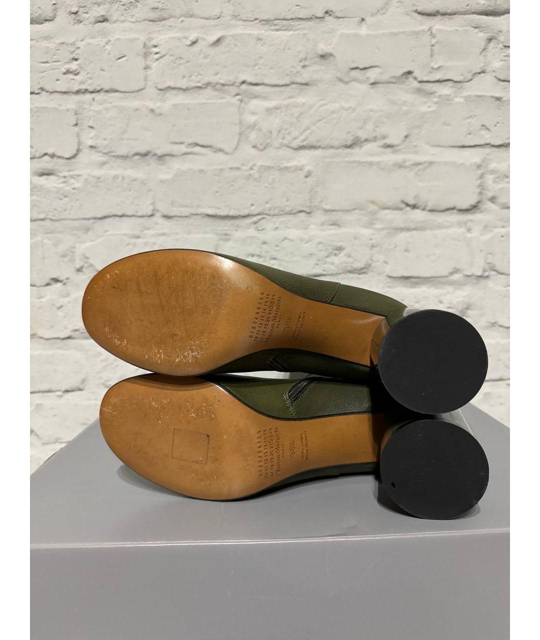 MAISON MARGIELA Зеленые кожаные ботильоны, фото 5