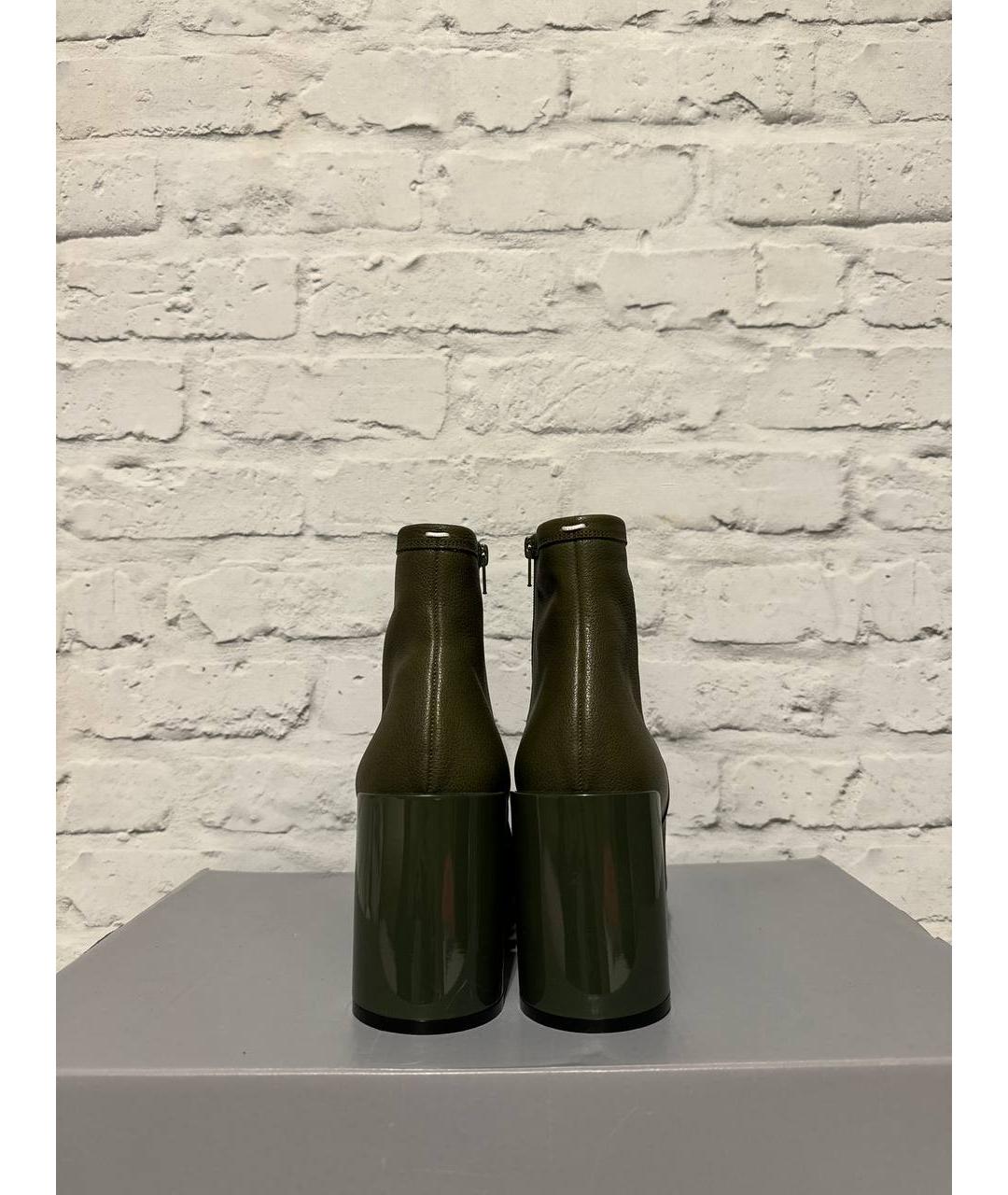MAISON MARGIELA Зеленые кожаные ботильоны, фото 3