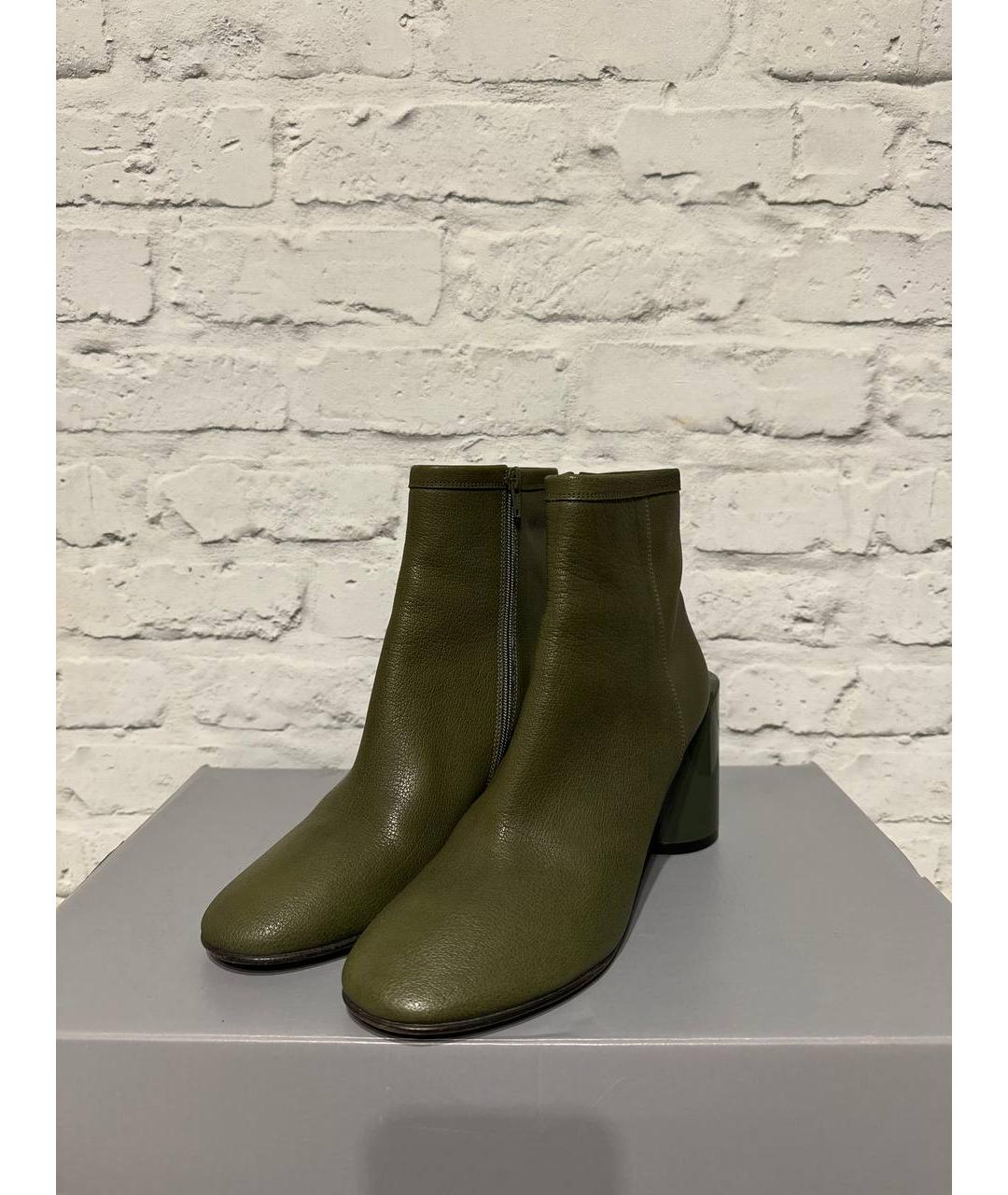 MAISON MARGIELA Зеленые кожаные ботильоны, фото 2