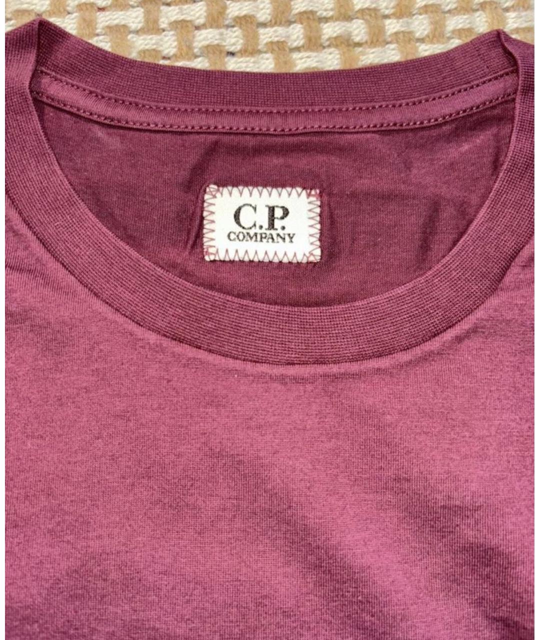 CP COMPANY Бордовая хлопковая футболка, фото 3