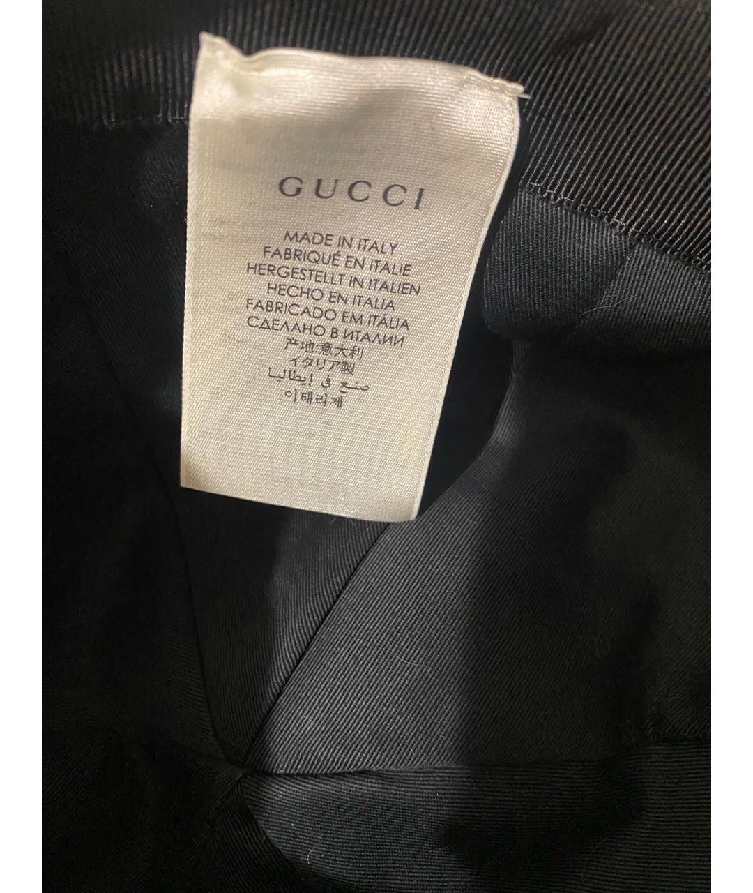 GUCCI Черная хлопковая кепка, фото 4