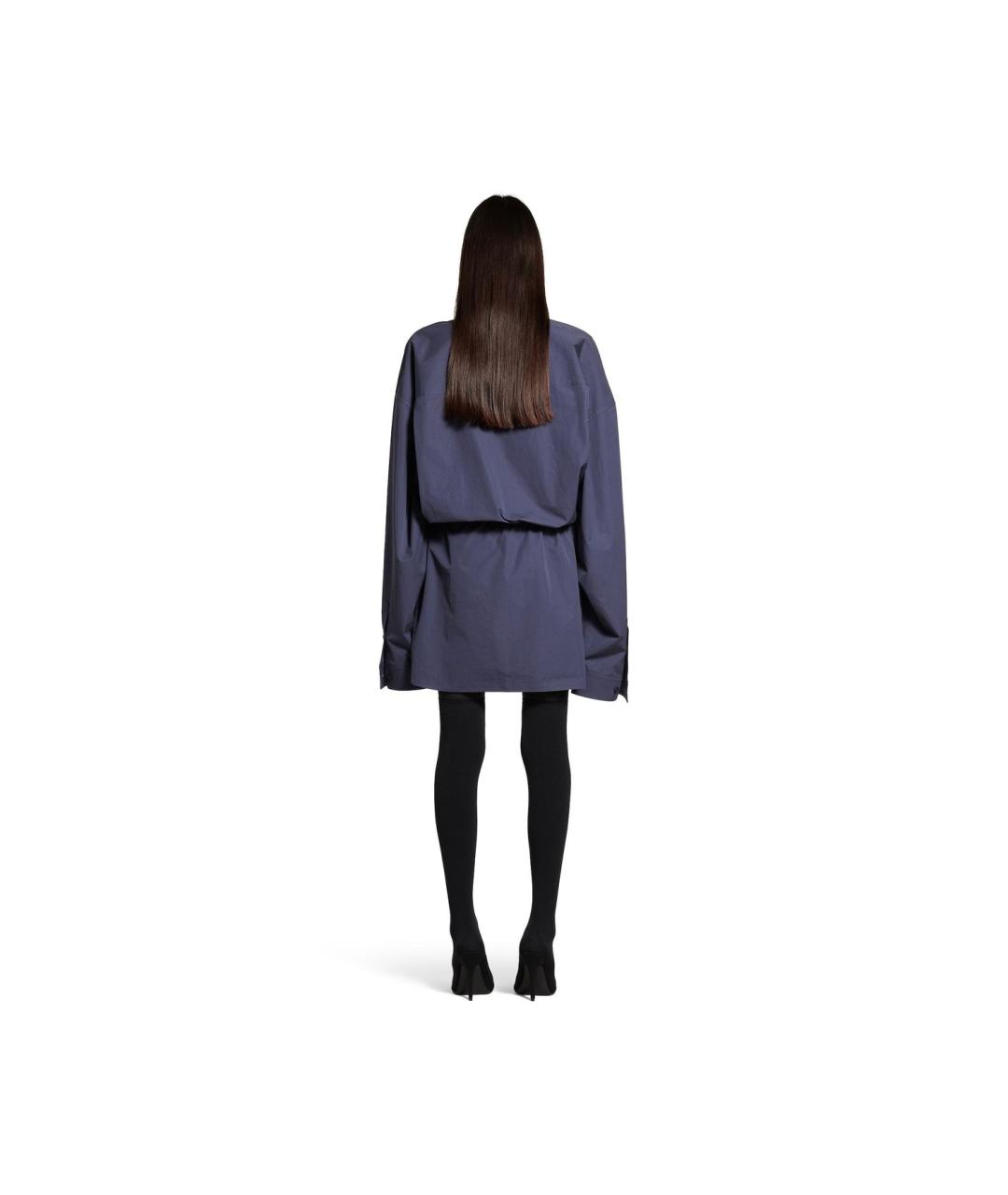 BALENCIAGA Синее хлопковое повседневное платье, фото 4