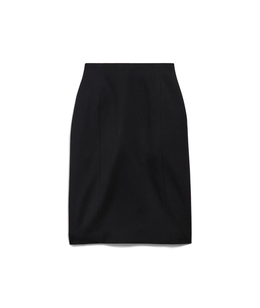 BALENCIAGA Черная шерстяная юбка миди, фото 1