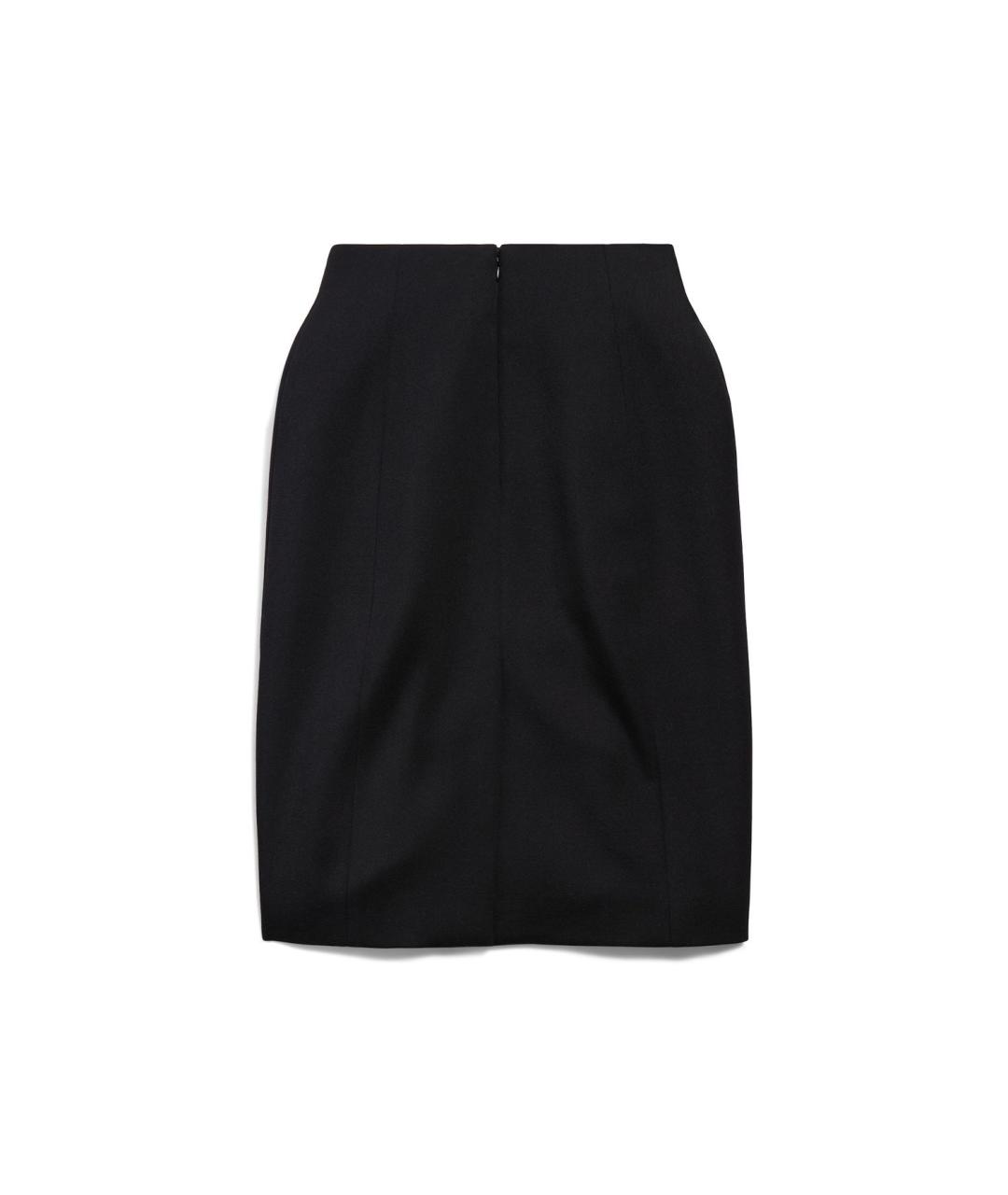 BALENCIAGA Черная шерстяная юбка миди, фото 2