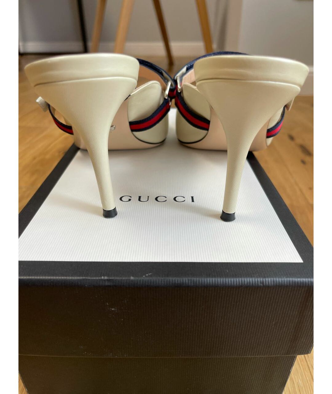 GUCCI Бежевые кожаные туфли, фото 4