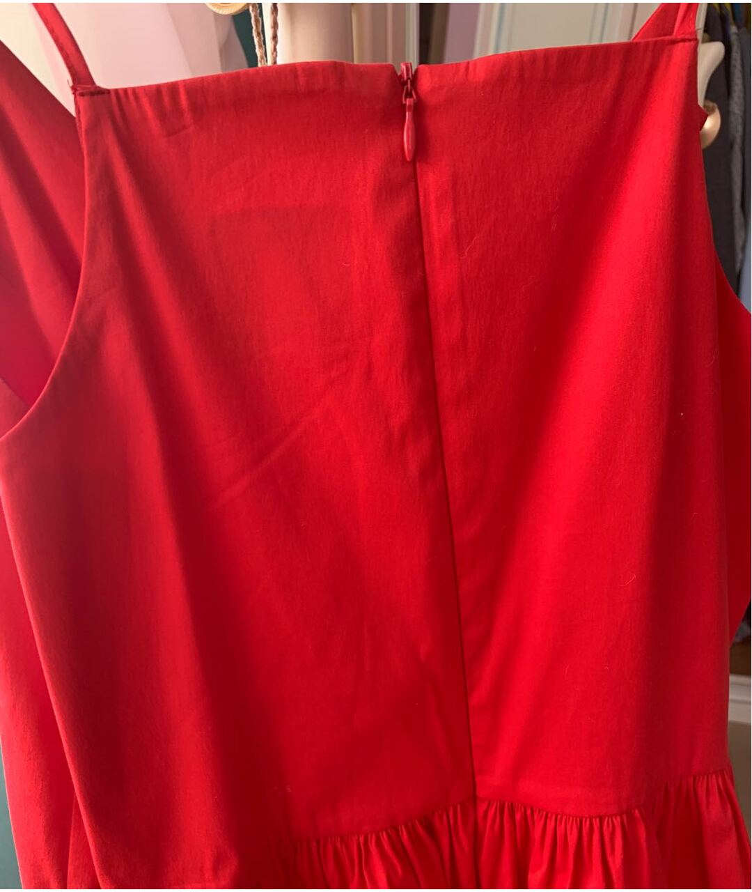TWIN-SET Красное хлопковое повседневное платье, фото 4