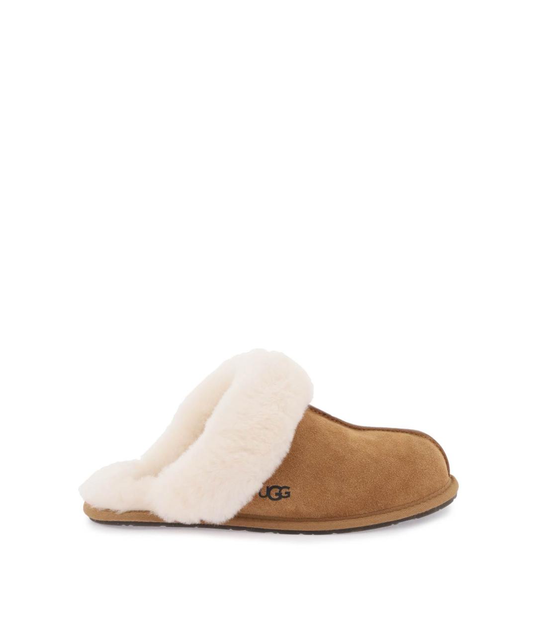 UGG AUSTRALIA Коричневые кожаные сабо, фото 2