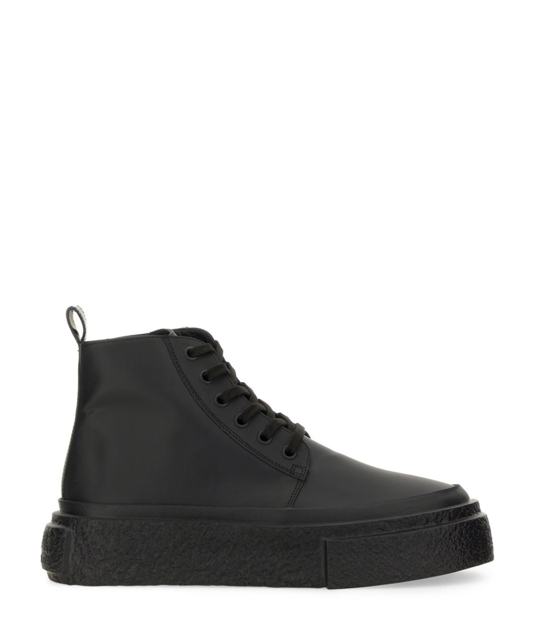 MM6 MAISON MARGIELA Черные кожаные высокие кроссовки / кеды, фото 1