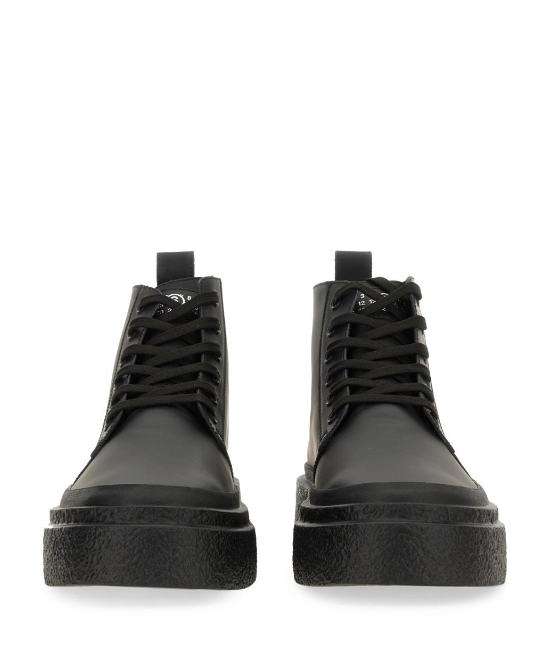 MM6 MAISON MARGIELA Черные кожаные высокие кроссовки / кеды, фото 4