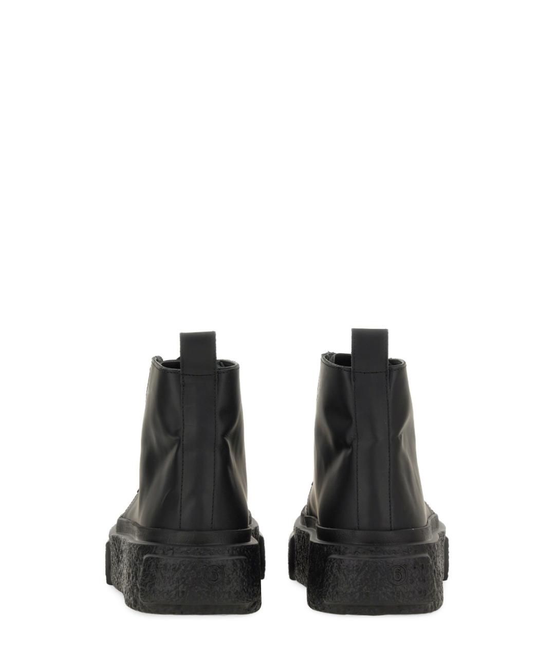 MM6 MAISON MARGIELA Черные кожаные высокие кроссовки / кеды, фото 3