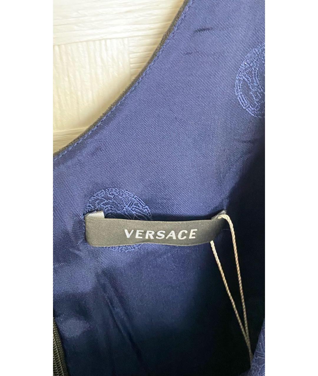 VERSACE Темно-синее повседневное платье, фото 3