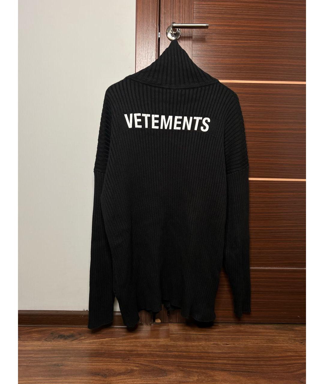 VETEMENTS Черный хлопковый джемпер / свитер, фото 2