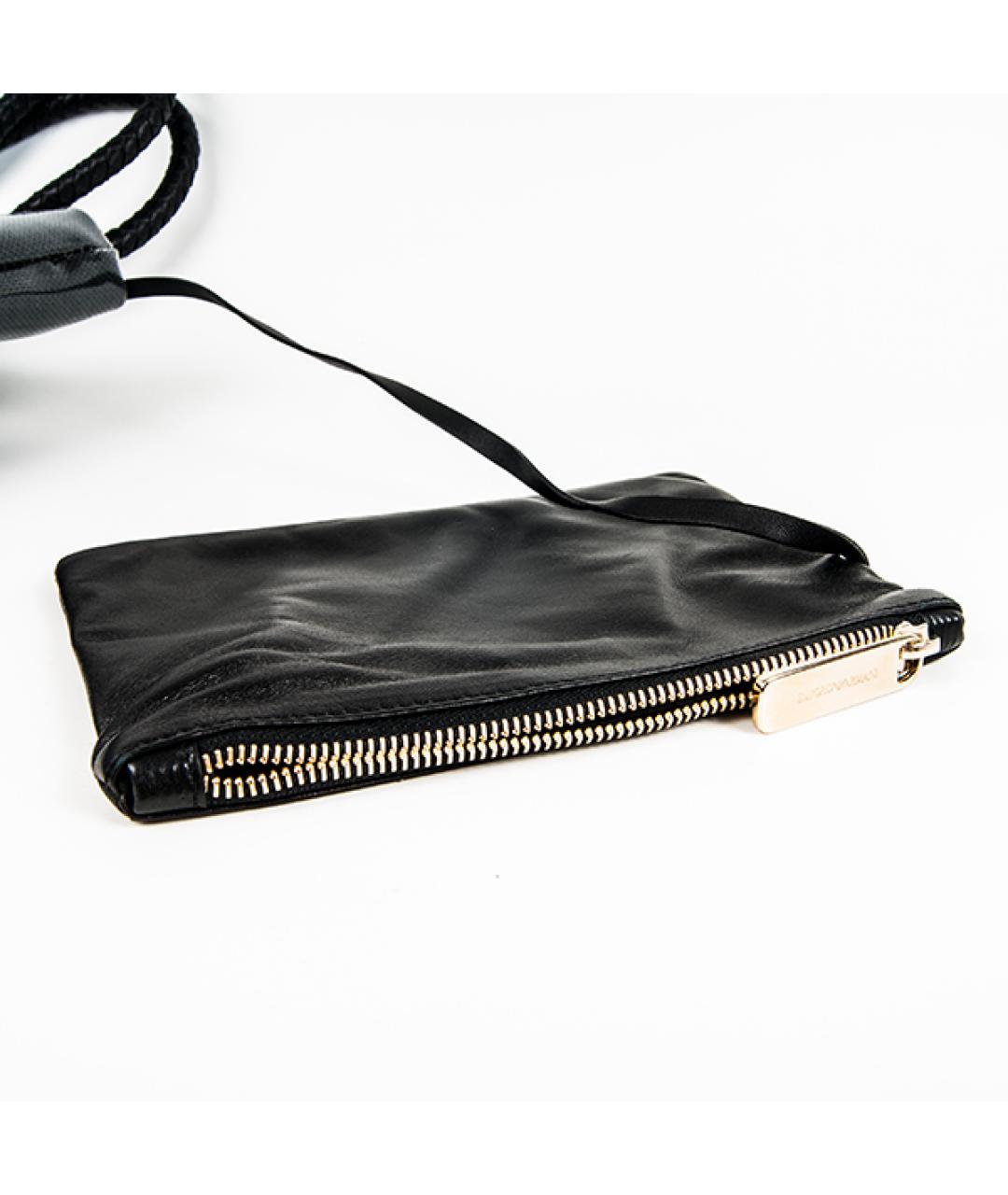 EMPORIO ARMANI Антрацитовая сумка тоут из лакированной кожи, фото 6