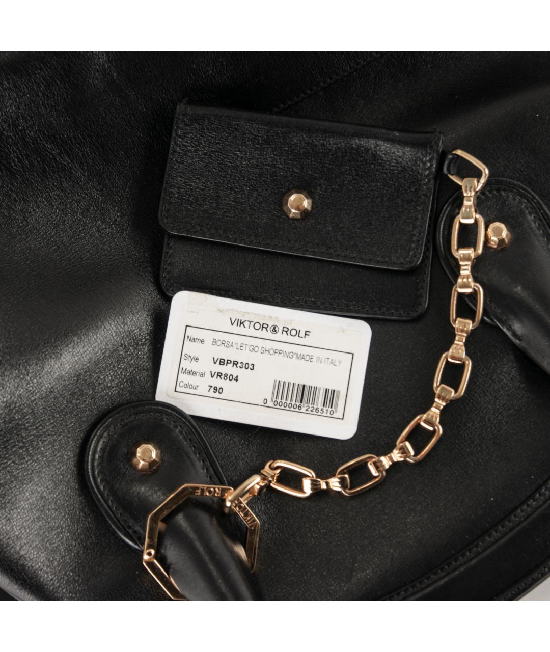 VIKTOR & ROLF Черная кожаная сумка тоут, фото 6