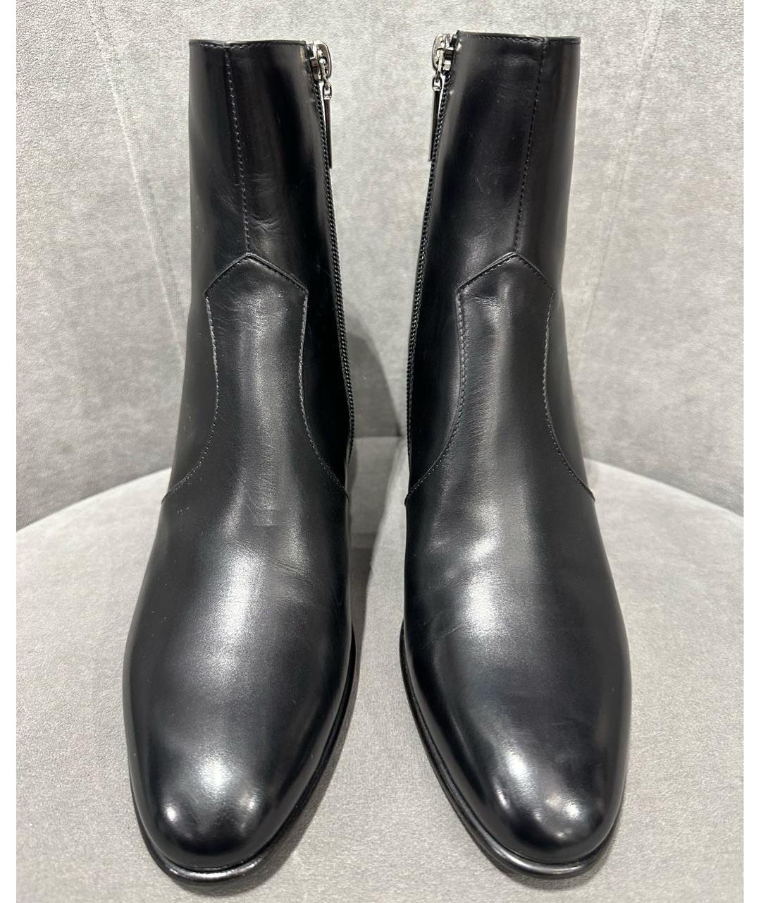 SAINT LAURENT Черные кожаные ботинки, фото 2