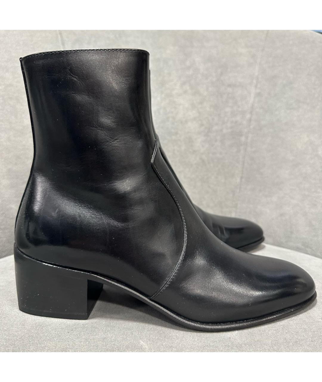 SAINT LAURENT Черные кожаные ботинки, фото 7