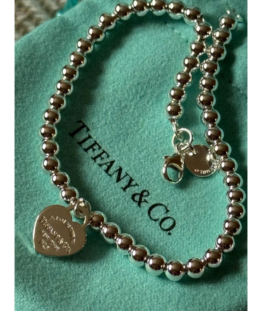 TIFFANY&CO Бордовый серебряный браслет, фото 3