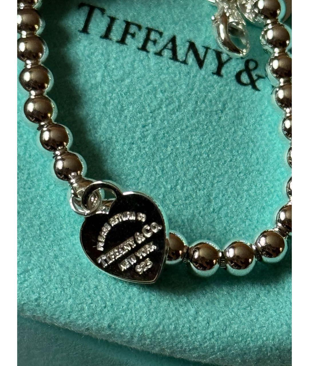 TIFFANY&CO Бордовый серебряный браслет, фото 6