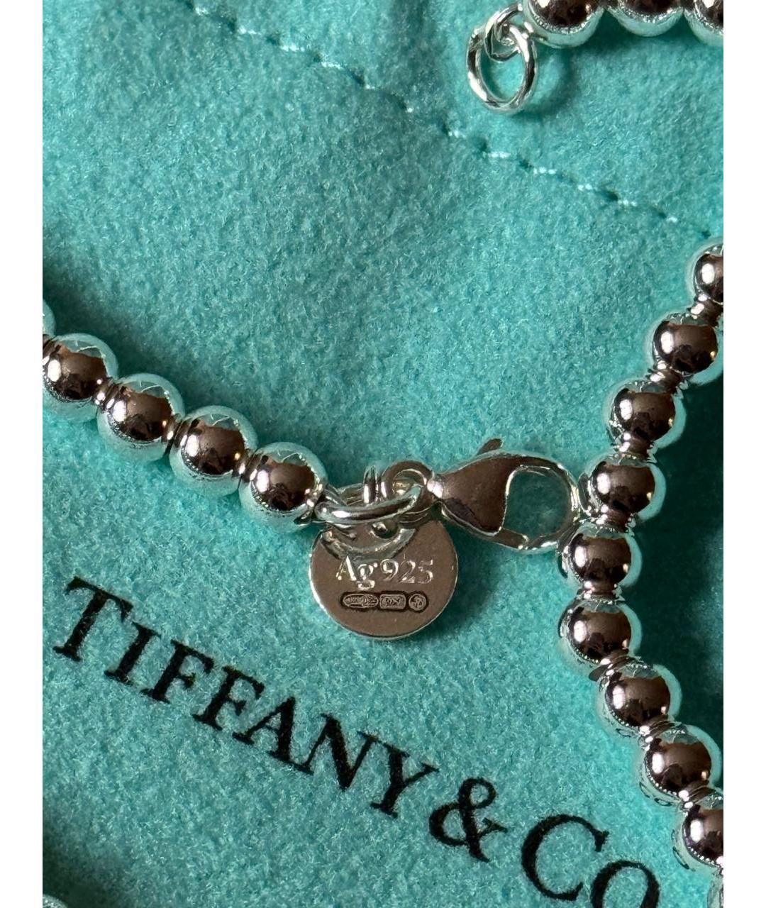 TIFFANY&CO Бордовый серебряный браслет, фото 8