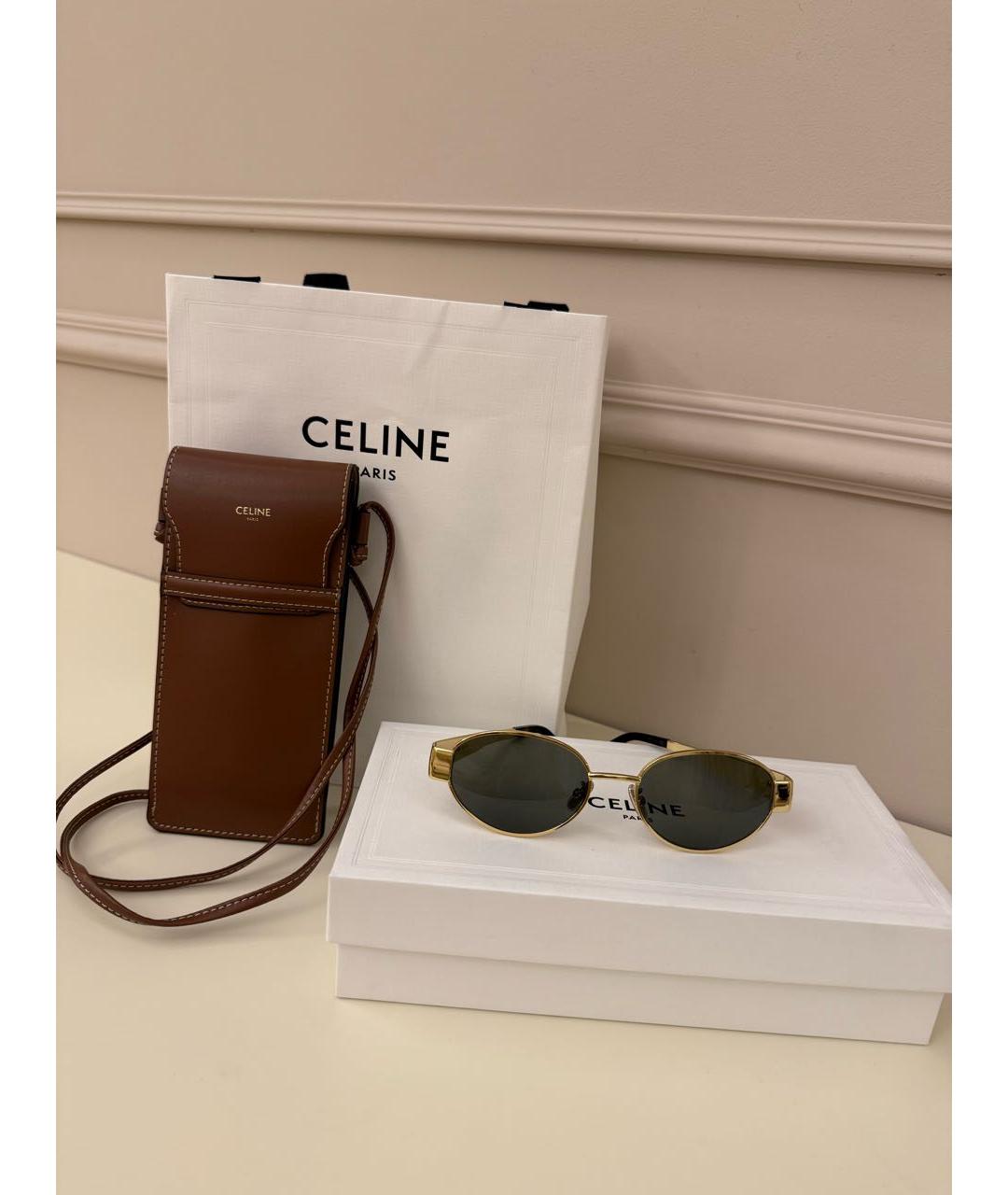 CELINE Черные металлические солнцезащитные очки, фото 5