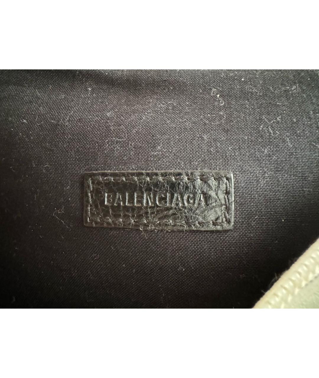 BALENCIAGA Белая кожаная поясная сумка, фото 4