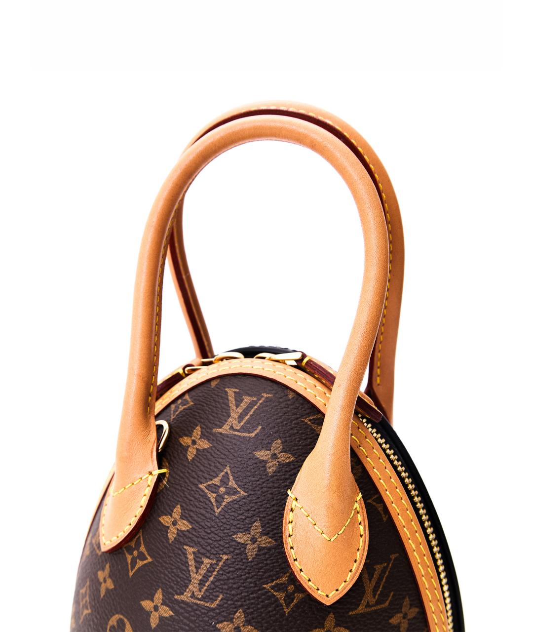 LOUIS VUITTON Коричневая кожаная сумка с короткими ручками, фото 4