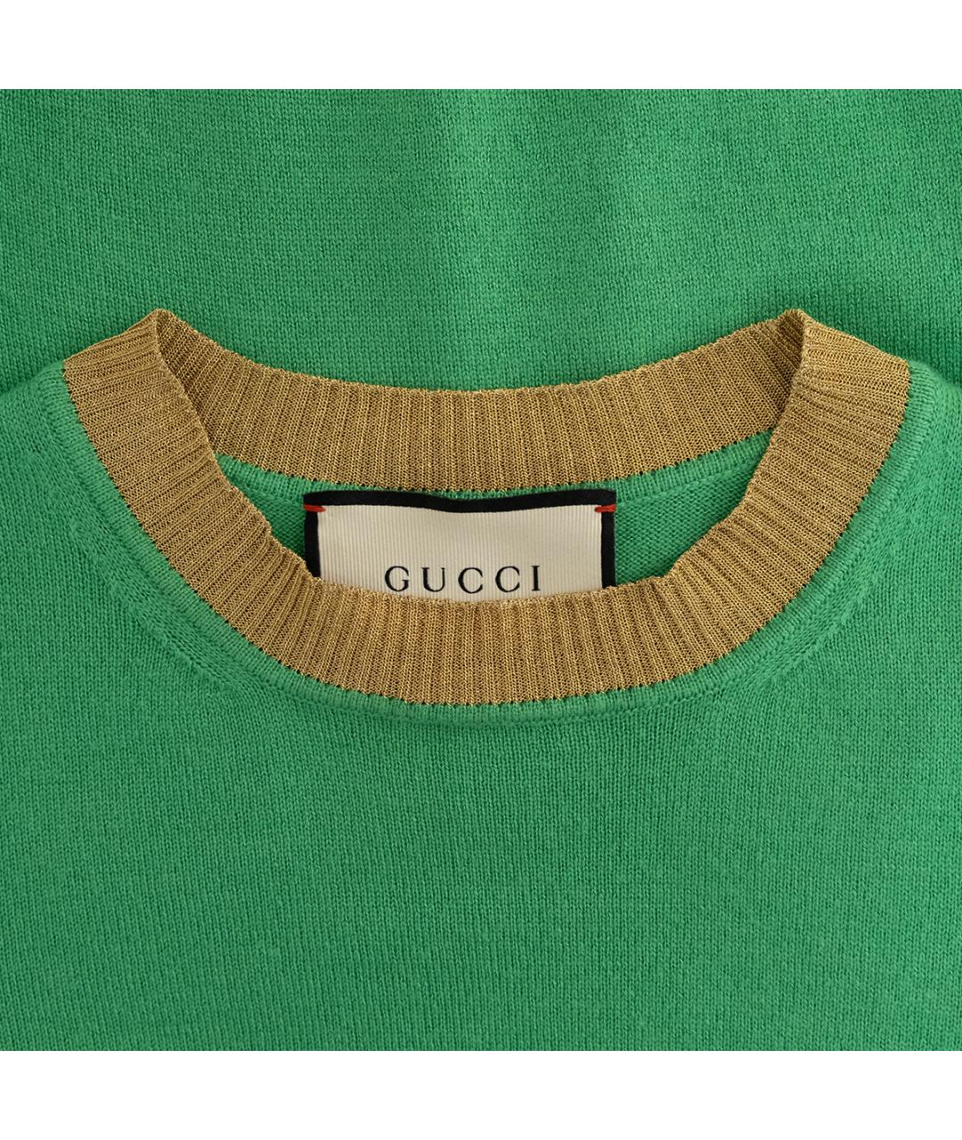 GUCCI Зеленый шерстяной джемпер / свитер, фото 3