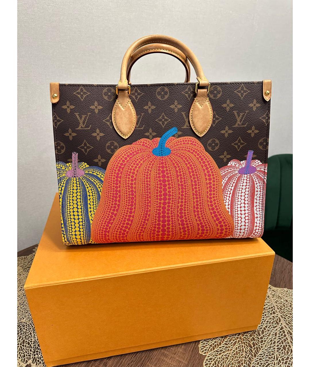 LOUIS VUITTON Коричневая кожаная сумка тоут, фото 2