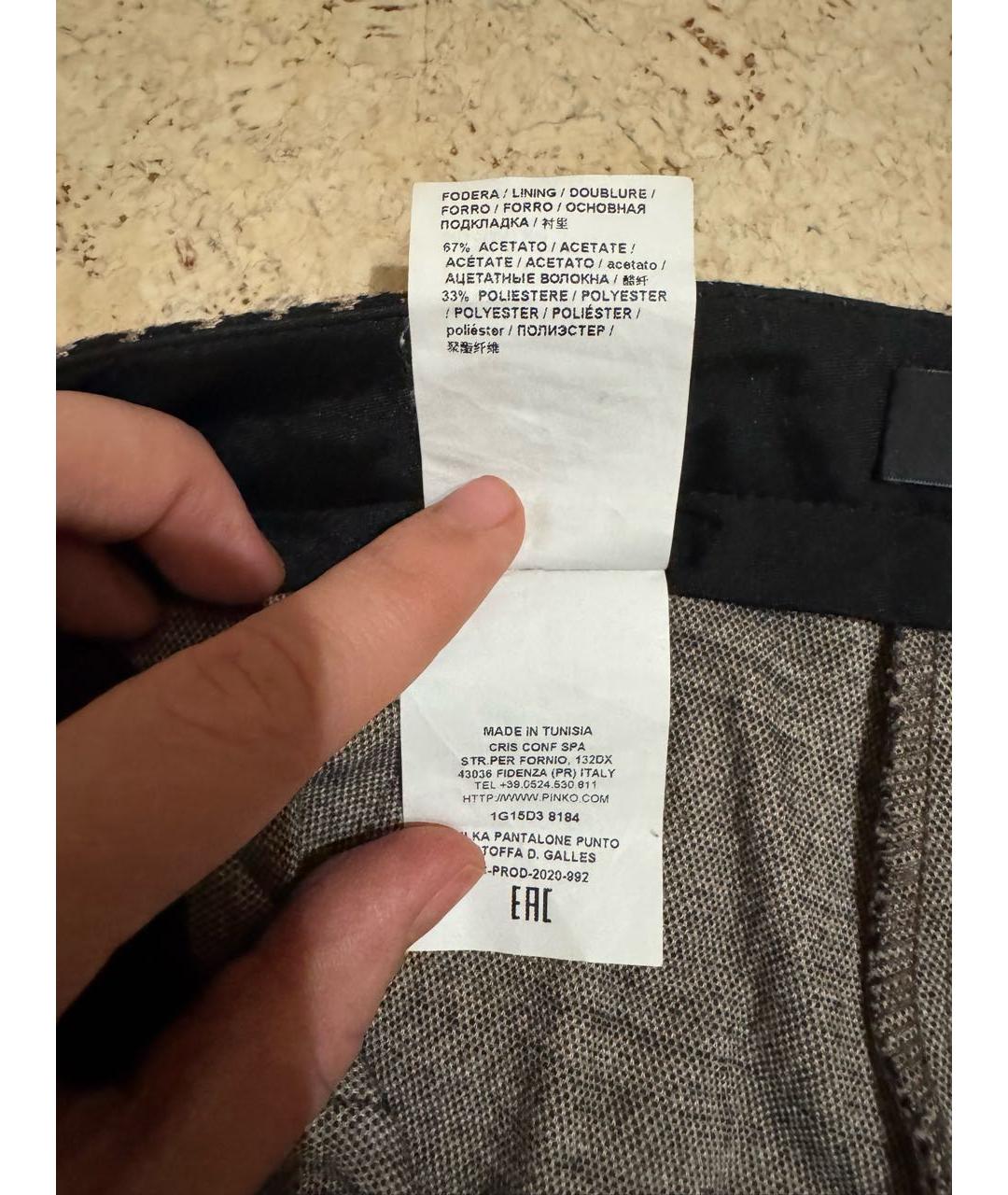 PINKO Коричневые вискозные брюки узкие, фото 4