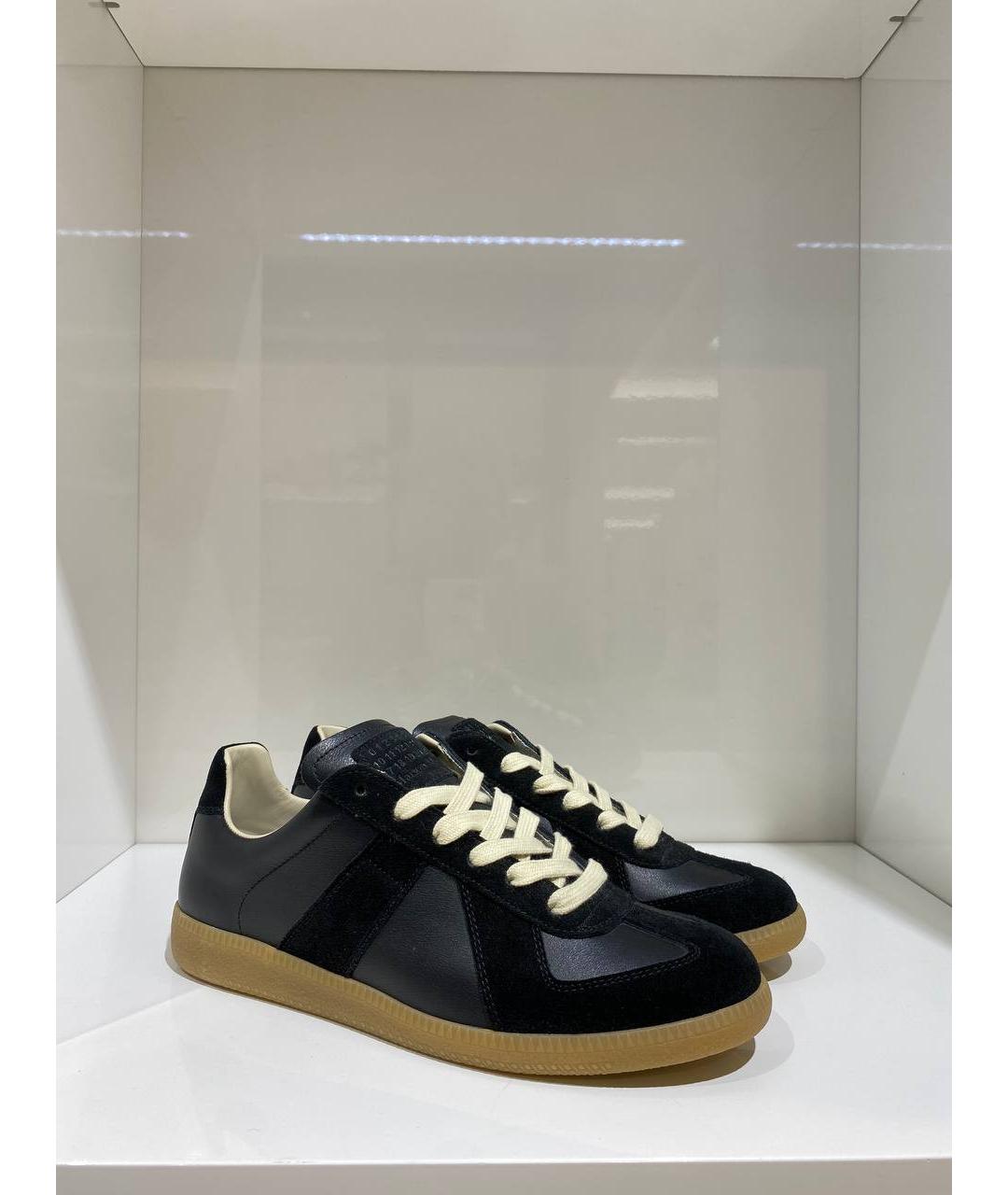 MAISON MARGIELA Черные низкие кроссовки / кеды, фото 3