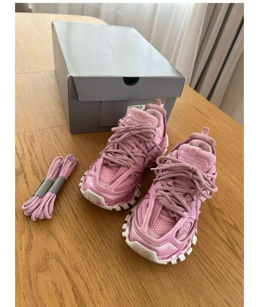 BALENCIAGA Розовые кожаные кроссовки, фото 2