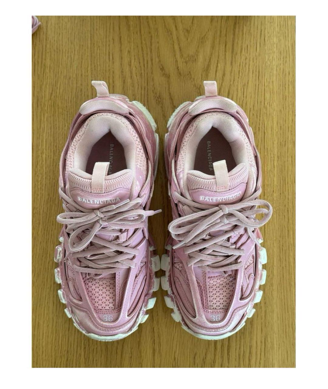 BALENCIAGA Розовые кожаные кроссовки, фото 5