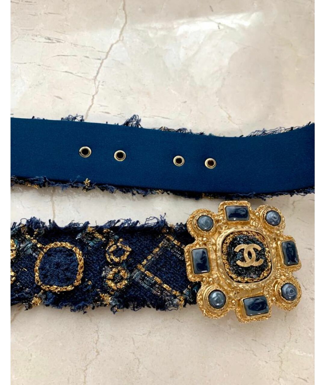 CHANEL Темно-синий ремень, фото 3
