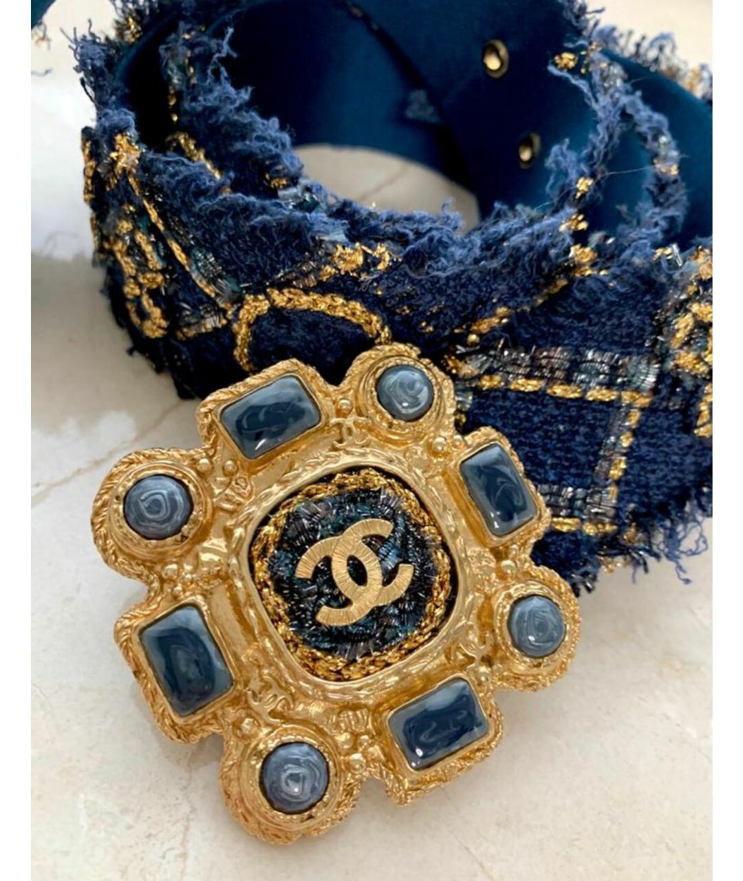 CHANEL Темно-синий ремень, фото 2