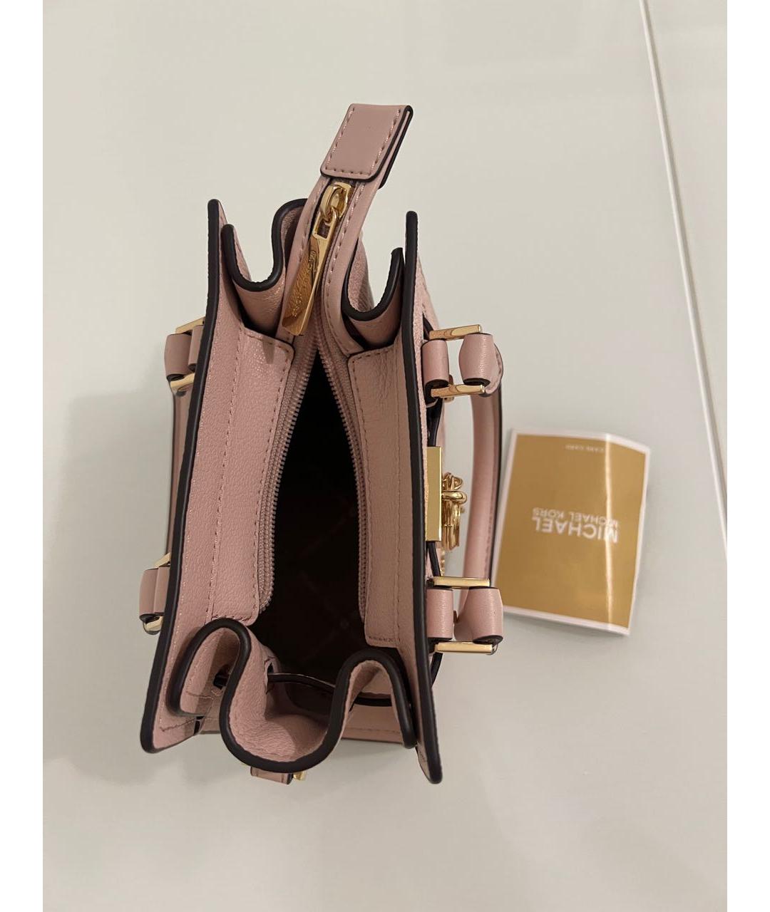 MICHAEL KORS Розовая кожаная сумка через плечо, фото 3