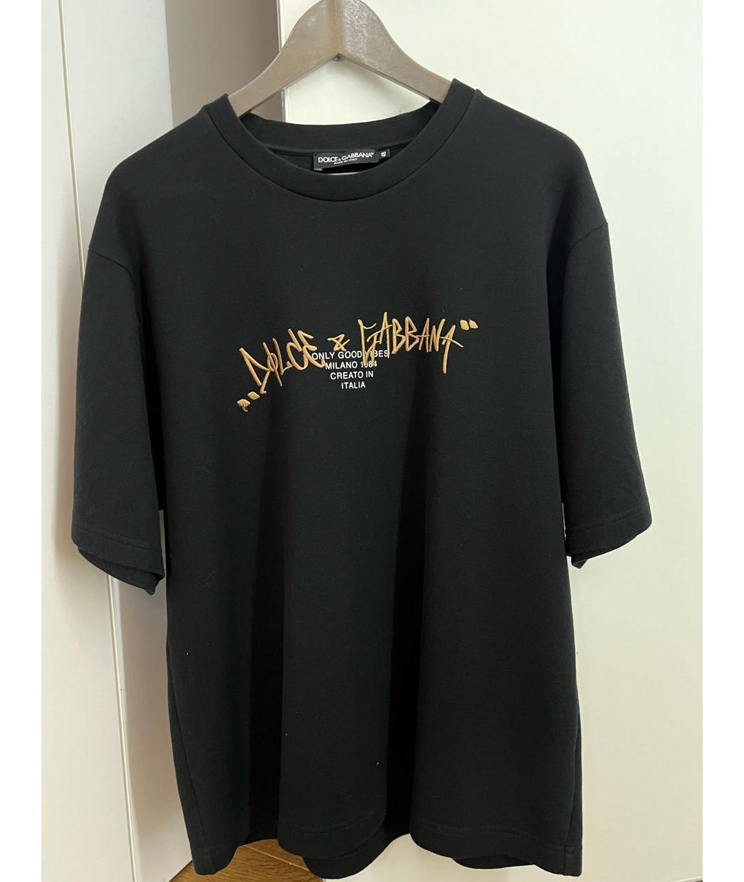 DOLCE&GABBANA Черная хлопковая футболка, фото 6