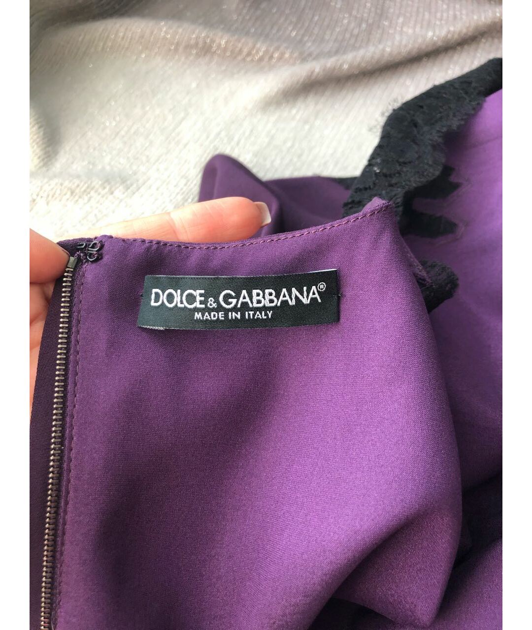 DOLCE&GABBANA Фиолетовое вискозное платье, фото 3