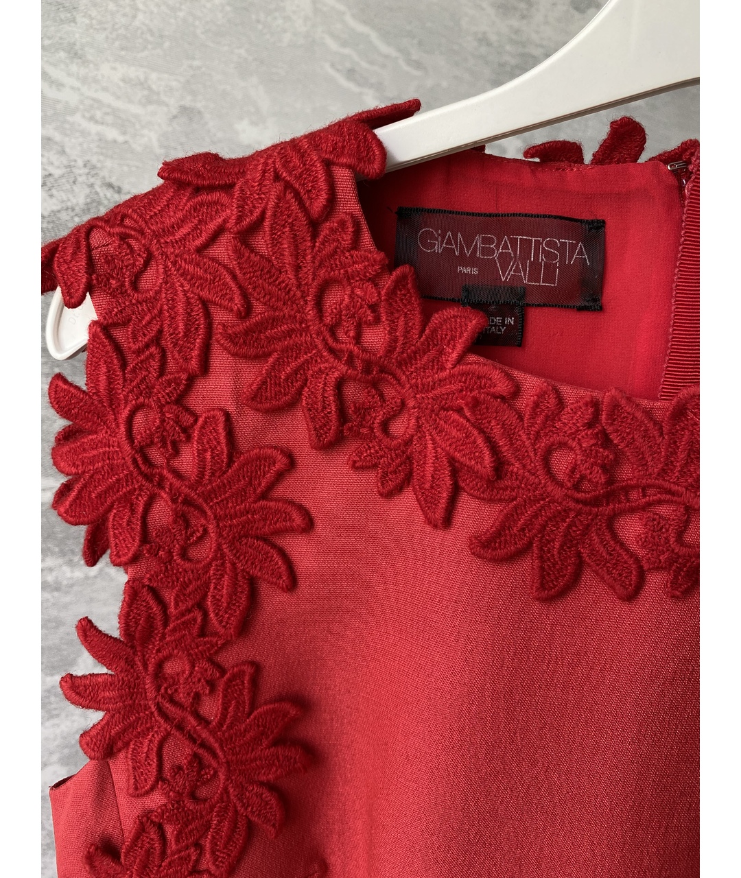 GIAMBATTISTA VALLI Красное вискозное коктейльное платье, фото 4